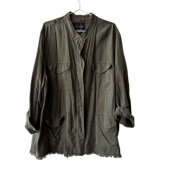 Women's Sanctuary Roy Frayed Raw Hem Military Olive Green Jacket size 2X - Picture 1 of 10